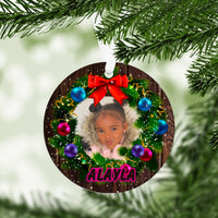 Photo Christmas Ornament With FREE Velvet Pouch