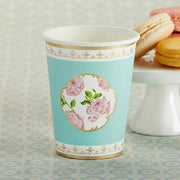 Tea Time 8 oz. Paper Cups - Blue (Set of 16)