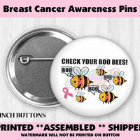 Check Your Boo Bees Breast Cancer Awareness Pins