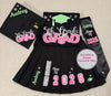 Graduation Outfit Pre-K thru 8th (Neon Pink, Green & Silver)