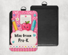 Composition Book Teacher ID Holder with Black Lanyard (6 Color Options)
