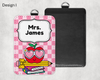 Custom Teacher ID Holder with Black Lanyard
