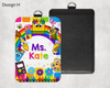 Custom Teacher ID Holder with Black Lanyard