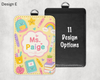 Custom Teacher ID Holder with Black Lanyard
