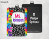 Custom Teacher ID Holder with Black Lanyard