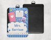 Composition Book Teacher ID Holder with Black Lanyard (6 Color Options)