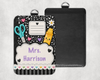 Composition Book Teacher ID Holder with Black Lanyard (6 Color Options)