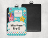 Composition Book Teacher ID Holder with Black Lanyard (6 Color Options)