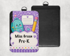 Composition Book Teacher ID Holder with Black Lanyard (6 Color Options)