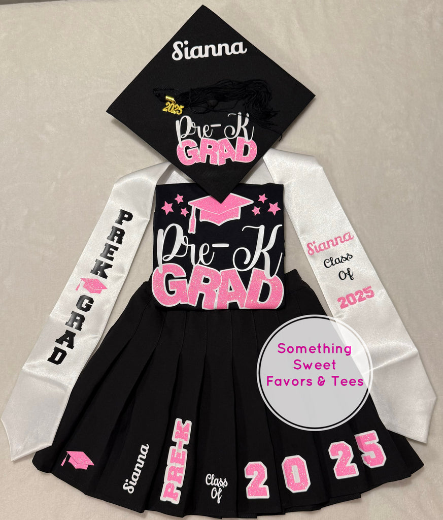 Graduation Outfit With Cap & Stole (Pre-K thru 8th Grade)(SHIPS OUT IN | Something Sweet Favors & Tees Graduation Outfit With Cap & Stole (Pre-K thru 8th Grade)(SHIPS OUT IN | Something Sweet Favors & Tees