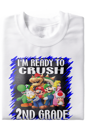 Ready To Crush Mario Back To School Tee(Preschool - 8th)