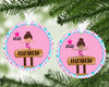 Pink Gymnastics Christmas Ornament With FREE Velvet Pouch