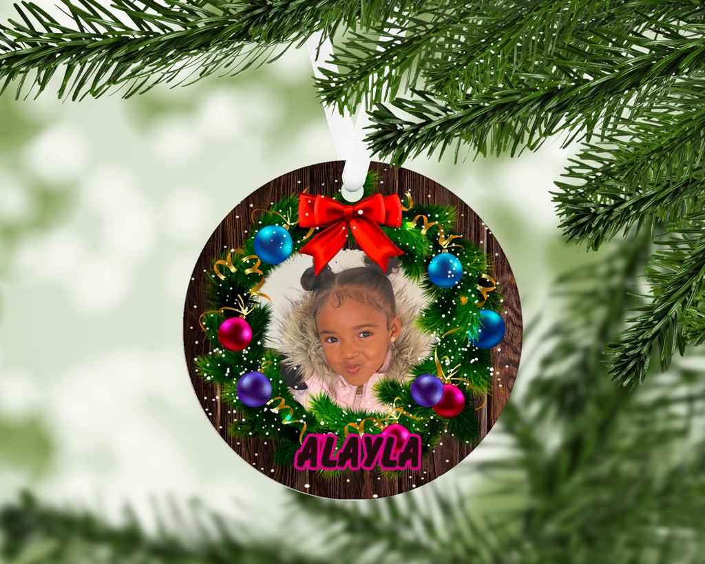 Photo Christmas Ornament With FREE Velvet Pouch