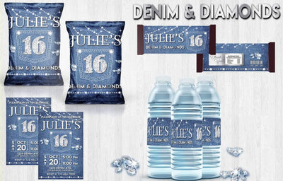 Denim & Diamonds Birthday Theme - FREE SHIPPING - Something Sweet Party Favors LLC