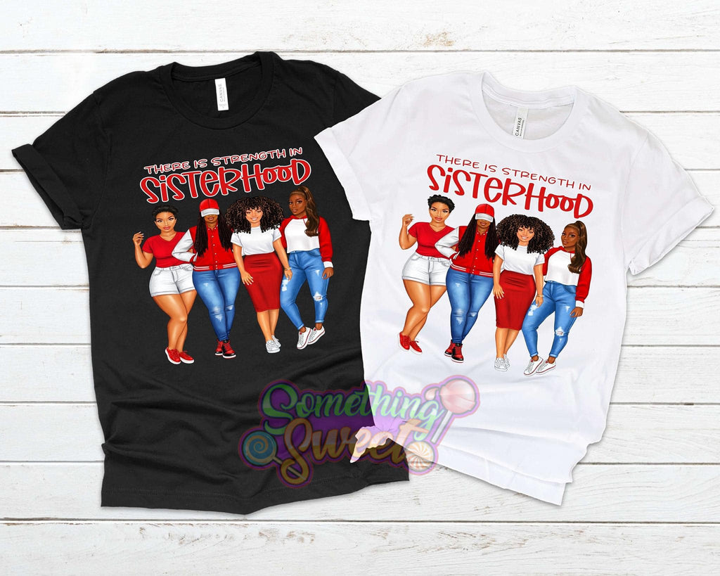 Sisterhood Red & White Tee