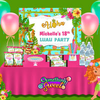 Tropical Luau Theme Backdrop - FREE SHIPPING - Something Sweet Party Favors LLC