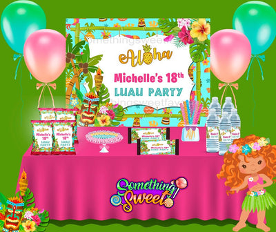 Tropical Luau Theme Backdrop - FREE SHIPPING - Something Sweet Party Favors LLC