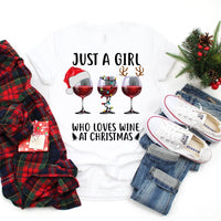 Just A Girl Who Loves Wine At Christmas