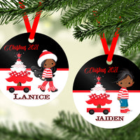 Kids Christmas Ornament With FREE Velvet Pouch