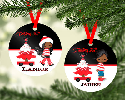 Kids Christmas Ornament With FREE Velvet Pouch