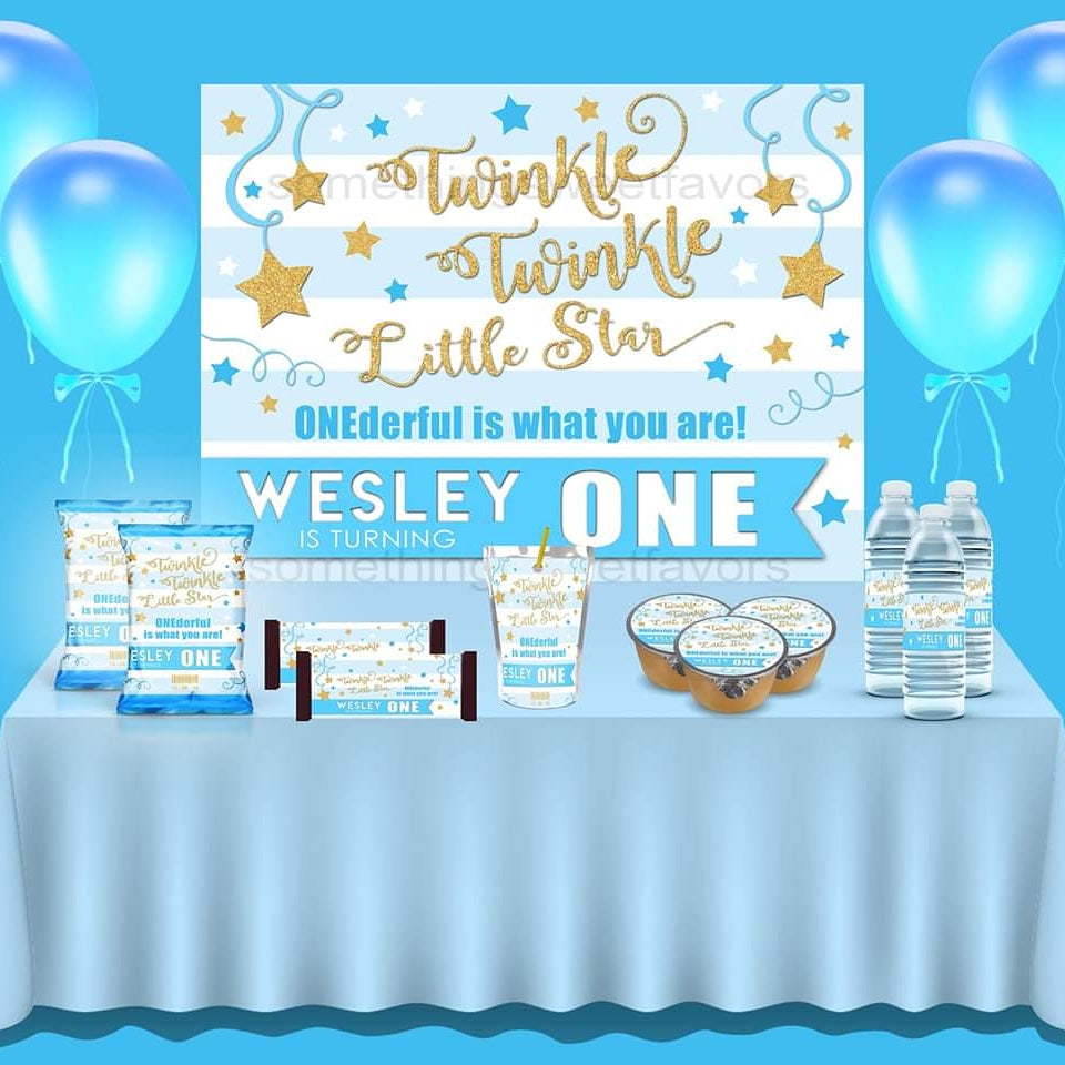 Twinkle Twinkle Boy Backdrop - FREE SHIPPING - Something Sweet Party Favors LLC