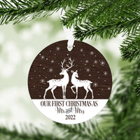 Our First Christmas As Mr & Mrs Ornament With FREE Velvet Pouch