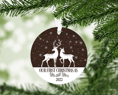 Our First Christmas As Mr & Mrs Ornament With FREE Velvet Pouch