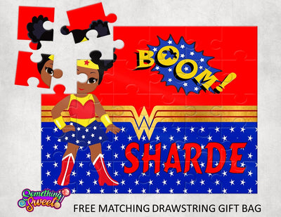 Super Girl Kids Puzzle With FREE Matching Bag - Something Sweet Party Favors LLC