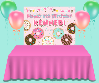 Donut Grow Up Birthday Backdrop - FREE SHIPPING - Something Sweet Party Favors LLC
