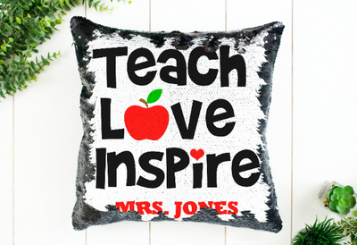 Teacher Appreciation Sequin Pillow or Pillowcase - Something Sweet Party Favors LLC