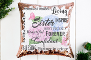 Sister Sequin Pillow or Pillowcase - Something Sweet Party Favors LLC