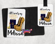 Passport, Lipstick & Gold Pumps Personalized Passport Cover and Luggage Tag - Something Sweet Party Favors LLC