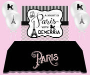 A Night In Paris Birthday Backdrop - FREE SHIPPING - Something Sweet Party Favors LLC