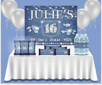 Denim & Diamonds Party Backdrop - FREE SHIPPING - Something Sweet Party Favors LLC