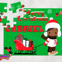 Little Boy Personalized Christmas Puzzle - Something Sweet Party Favors LLC