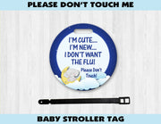 Baby Stroller Germ Tag (Elephant Clouds) - Something Sweet Party Favors LLC