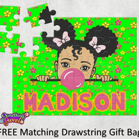 Little Girl With Daisies Kids Puzzle With FREE Matching Bag - Something Sweet Party Favors LLC
