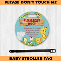 Safari Themed Baby Stroller Germ Tag - Something Sweet Party Favors LLC