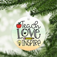Teacher Christmas Ornament With FREE Velvet Pouch