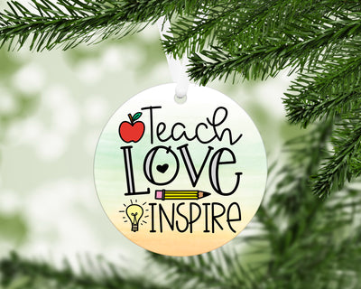 Teacher Christmas Ornament With FREE Velvet Pouch